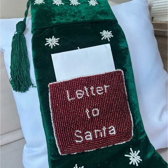 Velvet Letter to Santa Christmas Stocking - Picture 5 of 10
